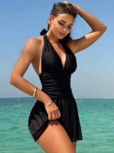 Black Backless One-Piece