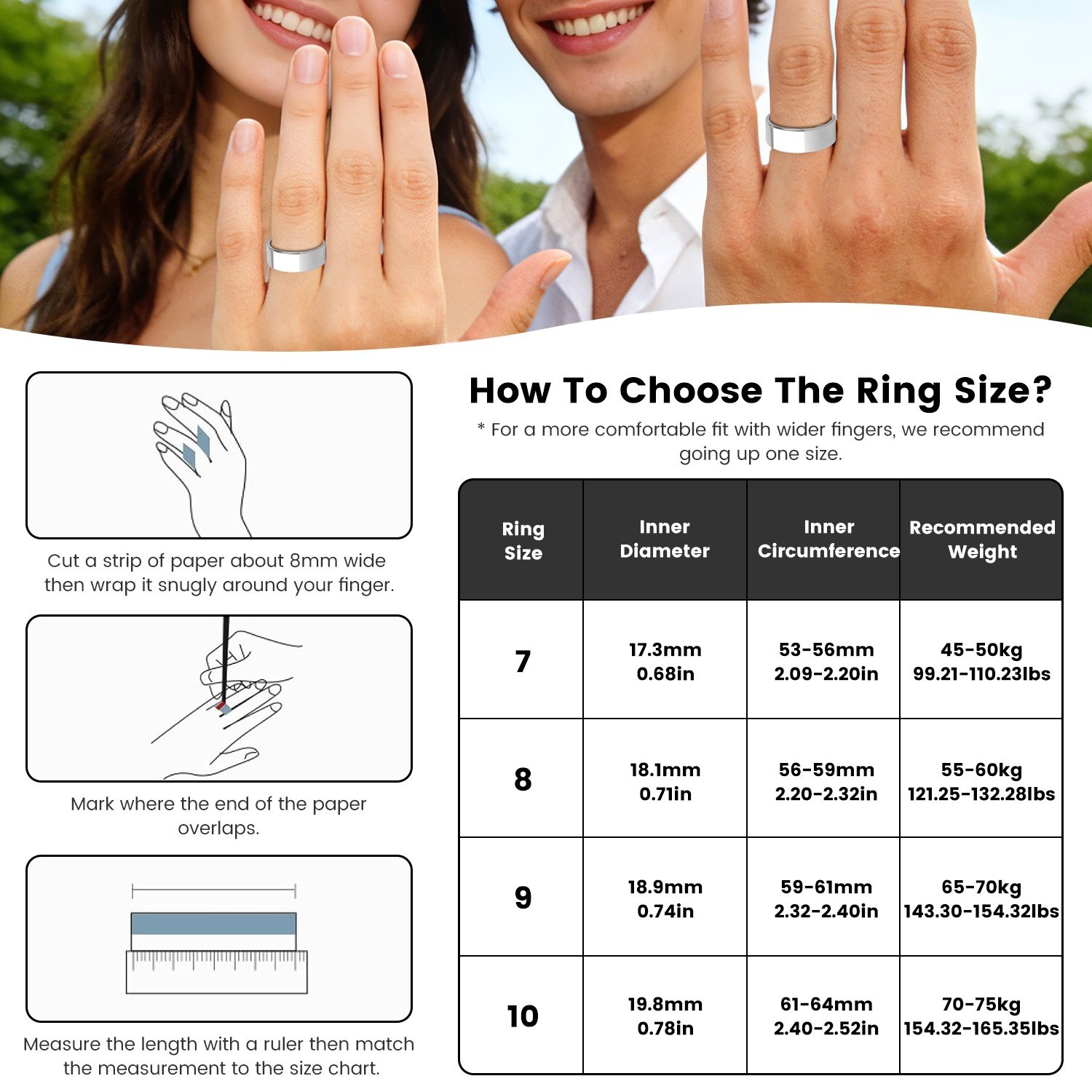 Smart Ring Health Tracker Fitness Sleep Stress HRV Tracker With Charging Case Magnetic Charging Cable For Women & Men Compatible With IOS & Android 7-Day Battery Life Size7 Size8 Size9 Size10 - Image 2