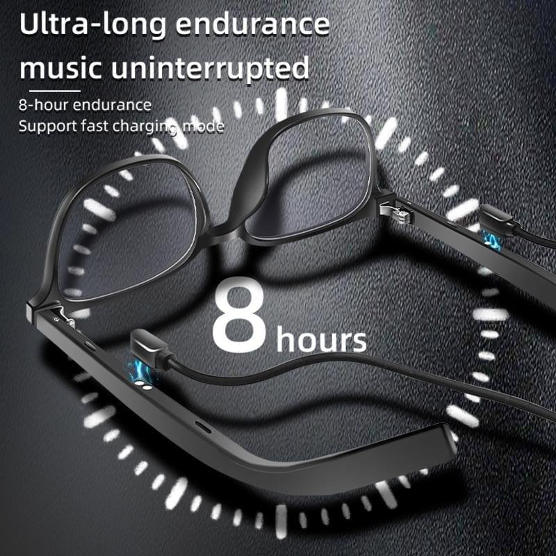 Smart AI Bluetooth Glasses With Magnetic Interchangeable Lenses- UV&Blue Light&Night Vision, Open Ear Speakers, Touch Control, 8H Battery - Image 2